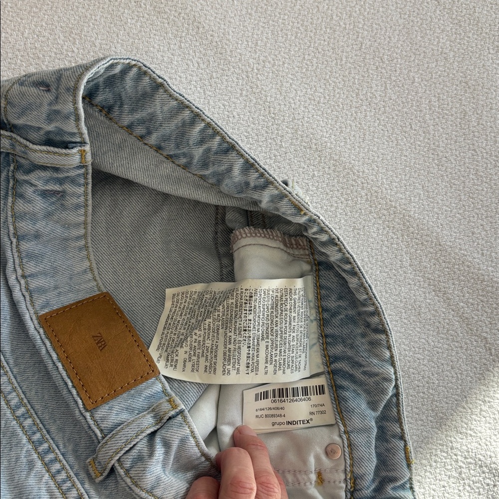 Zara Light Blue Wide Leg Jeans - Picture 7 of 14